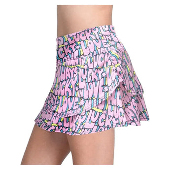 Girls' Bubble Love Tier Tennis Skort Mulberry-Apparel-Lucky In Love-B127-22E955H25-1-Tennis Express