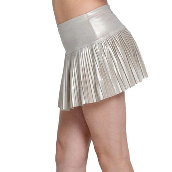 Girls' All Matte Pleated Tennis Skort Champagne-Apparel-Lucky In Love-B132-211B-2-Tennis Express