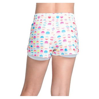 Girls' Retro Sunset Tennis Short White-Apparel-Lucky In Love-B157-32A110S25-2-Tennis Express