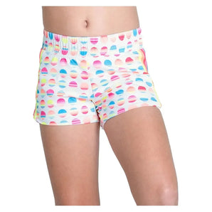 Girls' Retro Sunset Tennis Short White-Apparel-Lucky In Love-B157-32A110S25-Tennis Express