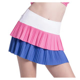Girls' Doubles Pleated Tennis Skort Parisian Blue and Taffy,Apparel,Lucky In Love,Parisian Blue/Taffy,2XS,Tennis Express,B166-434-3