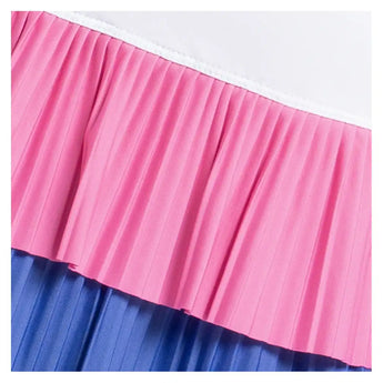 Girls' Doubles Pleated Tennis Skort Parisian Blue and Taffy,Apparel,Lucky In Love,,,Tennis Express,B166-434-6