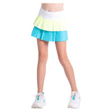 Girls' Doubles Pleated Tennis Skort Parrot and Lemon Frost,Apparel,Lucky In Love,,,Tennis Express,B166-447-6