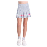 Girls' Pinstripe Pop Tennis Skort White-Apparel-Lucky In Love-B176-43G110-1-Tennis Express