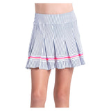 Girls' Pinstripe Pop Tennis Skort White-Apparel-Lucky In Love-B176-43G110-2-Tennis Express