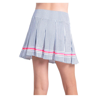 Girls' Pinstripe Pop Tennis Skort White-Apparel-Lucky In Love-B176-43G110-4-Tennis Express