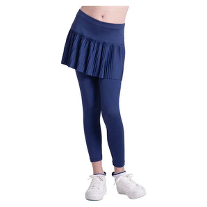Girls' Emmy Pleated Tennis Legging Navy,Apparel,Lucky In Love,Navy,2XS,Tennis Express,B184-400-3
