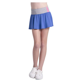 Girls' Rib Line Flounce Tennis Skort Parisian Blue,Apparel,Lucky In Love,,,Tennis Express,B187-434-5