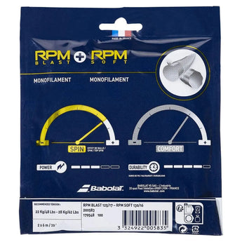 RPM Blast 17 + RPM Soft 16 Hybrid Tennis String-Strings-Babolat-B281039-100-SET-2-Tennis Express