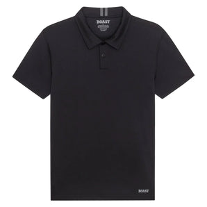 Men's Tournament Raglan Tennis Polo, Boast, Black/Asphalt, Tennis Express, BM5PO11-F26-BLACK-ASPHALT-1