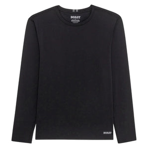 Men's Long Sleeve Tournament Tennis Crew, Boast, Black/Asphalt, Tennis Express, BM5TP30-F26-BLACK-ASPHALT-1