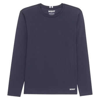 Men's Long Sleeve Tournament Tennis Crew, Boast, Navy/White, Tennis Express, BM5TP30-F26-NAVY-WHITE-1
