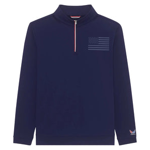 Men's BXV 1-4 Zip Tennis Pullover,Apparel,Boast,Medieval Blue,S,Tennis Express,BVM13ZP4-F26-Nvy