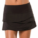 Women's Scallop Tennis Skort,Apparel,Lucky In Love,Black,XS,Tennis Express,CB02-BB