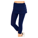 Women's Scallop Tennis Capri,Apparel,Lucky In Love,Midnight,XS,Tennis Express,CB11-B-3