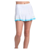 Women's Victory Lane Pleat Tennis Skort White and Brusette Blue,Apparel,Lucky In Love,,,Tennis Express,CB676-67F165-5