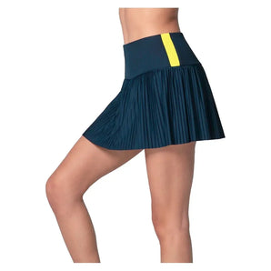 Women's Racer Rib Pleated Tennis Skort Midnight-Apparel-Lucky In Love-CB807-401F25-3-Tennis Express