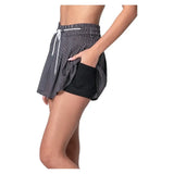 Women's High Waist Pinstripe Tennis Skort Black-Apparel-Lucky In Love-CB812-72D001-3-Tennis Express