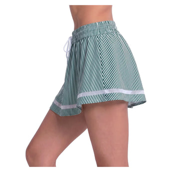 Women's High Waist Seersucker Tennis Skort Team Green, Lucky In Love, Tennis Express, CB822-300F26-1