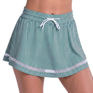 Women's High Waist Seersucker Tennis Skort Team Green, Lucky In Love, Team Green, Tennis Express, CB822-300F26-TEAM-GREEN-1