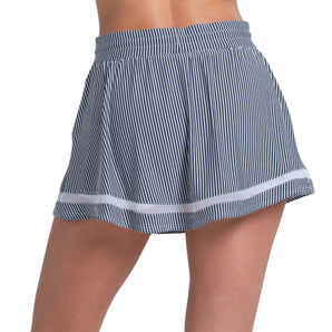 Women's High Waist Seersucker Tennis Skort Midnight,Apparel,Lucky In Love,,,Tennis Express,CB822-401F26_4