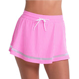 Women's High Waist Seersucker Tennis Skort,Apparel,Lucky In Love,666 Neon Pink,XS,Tennis Express,CB822-666