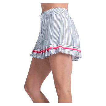 Women's High Waisted Glow Stripe Tennis Skort Multicolor-Apparel-Lucky In Love-CB832-33F955-2-Tennis Express