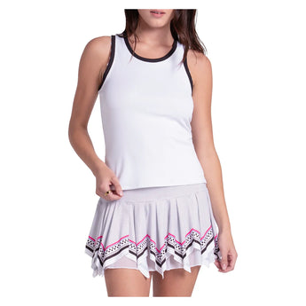 Women's Right On Point 13 Inch Tennis Skort White, Lucky In Love, Tennis Express, CB837-13H110-3