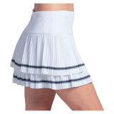 Women's Preppy Court 14 Inch Pleated Tennis Skort White, Lucky In Love, Tennis Express, CB843-03H110-2