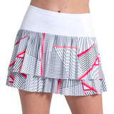 Women's Geo Glow Pleated Tennis Skort White-Apparel-Lucky In Love-CB843-31F110-1-Tennis Express