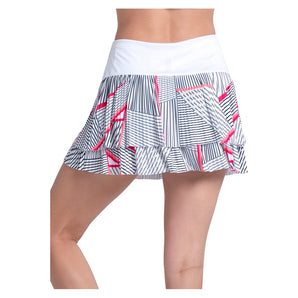 Women's Geo Glow Pleated Tennis Skort White-Apparel-Lucky In Love-CB843-31F110-2-Tennis Express
