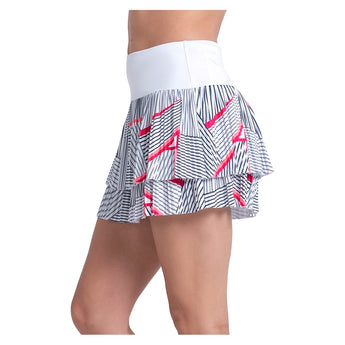 Women's Geo Glow Pleated Tennis Skort White-Apparel-Lucky In Love-CB843-31F110-3-Tennis Express
