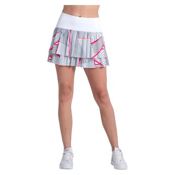 Women's Geo Glow Pleated Tennis Skort White-Apparel-Lucky In Love-CB843-31F110-4-Tennis Express