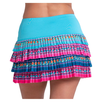 Women's Tiny Garden Pleated Tennis Skort Multicolor-Apparel-Lucky In Love-CB846-13G955S26-2-Tennis Express