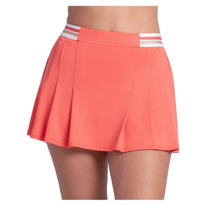 Women's Heritage Stripe 13 Inch Pleat Skort Flame,Apparel,Lucky In Love,Flame,XS,Tennis Express,CB860-82G807-3