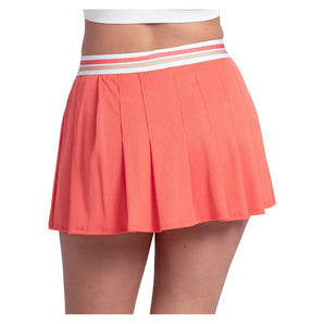 Women's Heritage Stripe 13 Inch Pleat Skort Flame,Apparel,Lucky In Love,,,Tennis Express,CB860-82G807-4