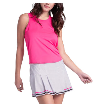 Women's Point Taken 14 Inch Pleat Tennis Skort White, Lucky In Love, Tennis Express, CB862-14H110-4