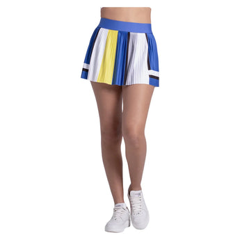 Women's Bold Statement 14 Inch Pleated Tennis Skort Parisian Blue, Lucky In Love, Tennis Express, CB864-35H434-3