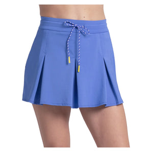 Women's Love Knot 14 Inch Pleat Tennis Skort Parisian Blue, Lucky In Love, Parisian Blue, Tennis Express, CB870-434-PARISIAN-BLUE-1