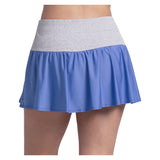 Women's Rib Line 13 Inch Flounce Tennis Skort Parisian Blue, Lucky In Love, Tennis Express, CB871-434-1