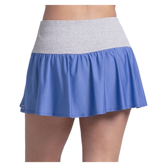 Women's Rib Line 13 Inch Flounce Tennis Skort Parisian Blue, Lucky In Love, Tennis Express, CB871-434-1