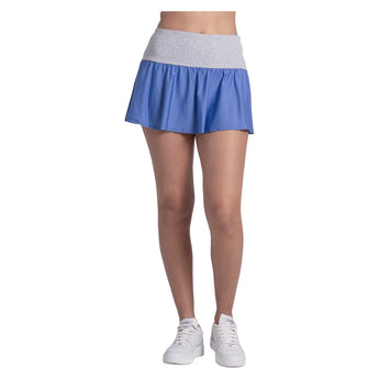 Women's Rib Line 13 Inch Flounce Tennis Skort Parisian Blue, Lucky In Love, Tennis Express, CB871-434-3