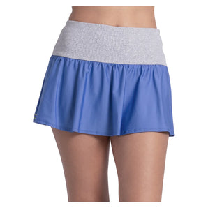 Women's Rib Line 13 Inch Flounce Tennis Skort Parisian Blue, Lucky In Love, Parisian Blue, Tennis Express, CB871-434-PARISIAN-BLUE-1