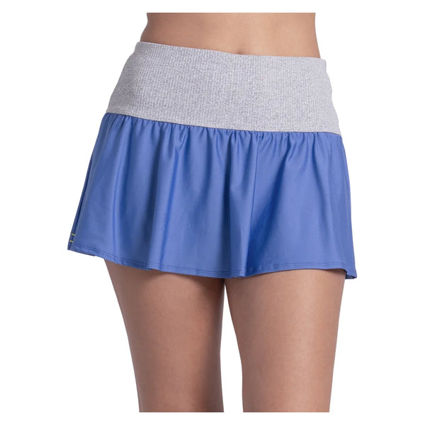 Women's Rib Line 13 Inch Flounce Tennis Skort Parisian Blue, Lucky In Love, Parisian Blue, Tennis Express, CB871-434-PARISIAN-BLUE-1