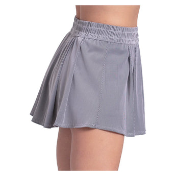 Women's High Waist Rib Sport Cord 13 Inch Tennis Skort White and Black, Lucky In Love, Tennis Express, CB874-121-2