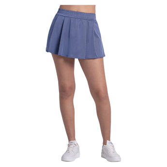 Women's High Waist Rib Sport Cord 13 Inch Tennis Skort Parisian Blue, Lucky In Love, Tennis Express, CB874-434-3