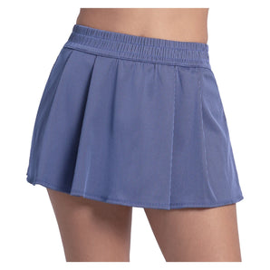 Women's High Waist Rib Sport Cord 13 Inch Tennis Skort Parisian Blue, Lucky In Love, Parisian Blue, Tennis Express, CB874-434-PARISIAN-BLUE-1