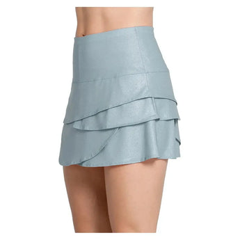 Women's All That Shimmers Scallop 14 Inch Tennis Skort Heather Grey-Apparel-Lucky In Love-CB993-Z50080-2-Tennis Express