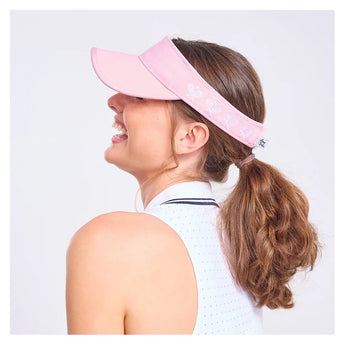 Women's Country Club Visor w/ Crossed Racquets-Apparel-Ame and Lulu-CCV-CR-Pink2-Tennis Express