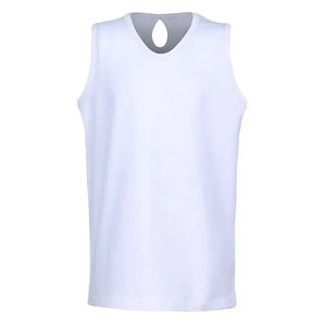 Girls` Keyhole Back Tennis Tank White-Apparel-Little Miss Tennis-CCW31-B-Tennis Express